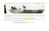 The patented boat that won the war – the Higgins Boat · While there, he looked at the blueprints of the Navy-designed boat and scrawled on it, “ This boat stinks – A.J.H. ”