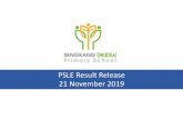 PSLE Result Release 21 November 2019 - MOE · The PSLE is a milestone in the journey of lifelong learning for each SKGian Upon receiving the results, it is important for each of one