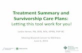 Treatment Summary and Survivorship Care Plans · •IOM, COG, NCI, ASCO Treatment Summary & Care Plan Templates . Other Treatment Summary & Care Plan Resources •Search Cancer Survivorship