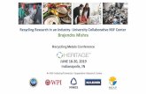 Recycling Research in an Industry- University …...2019/06/17  · KU Leuven University of Tokyo University Partners Brajendra Mishra Diran Apelian Corby G. Anderson Bart Blanpain