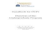 Handbook for DUPs Directors of the Undergraduate Program...The University of Virginia participates in the Advanced Placement Examinations (AP Exam) Program of the Educational Testing