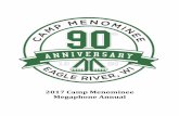 2017 Camp Menominee Megaphone Annual...Capture the Flag Wind Runners and Chasers Sun Tug-of-War Wind Pursuit Relay Sun Final Score: Sun 3, Wind 2 Founded 1928 Camp Menominee for Boys