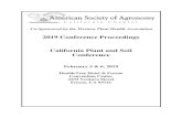 2019 Conference Proceedings California Plant and Soil ...calasa.ucdavis.edu/files/297925.pdf · 2019 California Plant and Soil Conference, February 5-6, 2019 WEDNESDAY FEBRUARY 6