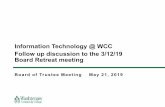 Information Technology @ WCC Follow up discussion to the 3 ...webfiles.wccnet.edu/Trustees/web/20190521/TAB M... · 5/21/2019  · Ntw Studtnr opplcacion Oarabost fflegmrions. Rtrtnrion