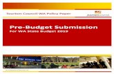 Pre-Budget Submission...Tourism WA’s budget funding grew from $72 million p.a. in 2012-13 to $92 million p.a. in 2016-17. This was an average annual growth rate of 5%, which was