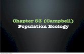Chapter 53 (Campbell) Population Ecology€¦ · (53) Population Ecology I. Main Idea: Population is a group of individuals of the same species living in the same general area. Main