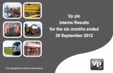 Vp plc Presentation Interim Results for the six months .../media/Files/V/VP-Plc/company-presentation… · The Equipment Rental Specialists Vp plc Interim Results for the six months