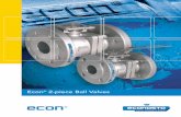 Econ 2-piece Ball Valves...Econ® flanged Ball Valves comply with very strict emission require-ments. In this respect they are certi-fied by TA-Luft (VDI 2440, Section 3.3.1.3). Anti-static