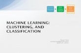 MACHINE LEARNING: CLUSTERING, AND CLASSIFICATIONMusic Recommendation • Cloud of points from frames of song – High-level features extracted from data – Classiﬁer: Weighted attribute