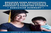 Breaking Down Educational Barriers for California’s Pregnant ......Breaking Down Educational Barriers for California’s Pregnant and Parenting Students 3 Providing specific programming