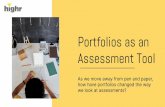 Assessment Tool Portfolios as an · 2020-07-10 · Portfolios as an Assessment Tool As we move away from pen and paper, how have portfolios changed the way we look at assessments?