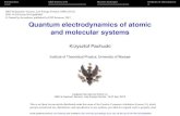 Quantum electrodynamics of atomic and molecular systems – … · Introduction QED theory of H Muonic hydrogen Analysis of discrepancy Quantum electrodynamics of atomic and molecular