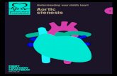 Understanding your child’s heart Aortic stenosis · Aortic stenosis means that the aortic valve cannot open fully. This is the valve which allows blood to flow from the heart to