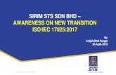SIRIM STS SDN BHD AWARENESS ON NEW TRANSITION ISO/IEC ... · SIRIM STS SDN BHD – AWARENESS ON NEW TRANSITION ... -ensure it catered for electronic data presentation, transmission,