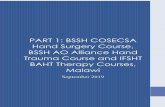 PART 1: BSSH COSECSA Hand Surgery Course, BSSH AO Alliance ...€¦ · PART 1: BSSH/AOAF Hand Surgery Course for COSECSA, Blantyre 23rd - 24th September Malawi and Course Locations