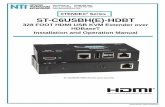 XTENDEX Series ST-C6USBH(E)-HDBTmouse and HDMI monitor) access to a USB computer up to 328 feet away over a single CAT5e/6/7 cable using HDBase-T technology. Each video extender consists