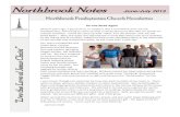 Northbrook Notes June/July Northbrook Notes June/July 2013 Northbrook Presbyterian Church Newsletter