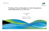 Finding Those Needles in the Haystacks with NetView for z/OS V6 · 2012-03-12 · Finding Those Needles in the Haystacks with NetView for z/OS V6.1 Larry Green IBM March 12, 2012