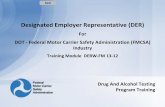 Designated employer representative (der) · 2019-11-11 · •Previous Employment Inquiries •Pre-Employment Testing DESIGNATED EMPLOYER REPRESENTATIVE (DER) - FMCSA REGULATORY REQUIREMENTS