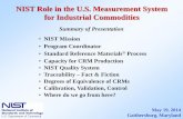 NIST Role in the U.S. Measurement System for Industrial ... · form a branched structure or a network. The effort involved in establishing metrological traceability for each input