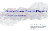 Quark-Gluon Plasma Physics - Physikalisches Institutreygers/lectures/... · 2019-10-03 · Quark-Gluon Plasma Physics 2. Kinematic Variables Prof. Dr. Klaus Reygers Prof. Dr. Johanna