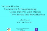 Introduction to: Computers & Programming: Using Patterns ... slide... · Intro to: Computers & Programming: Loops in Python V22.0002-001 Outline •Eliza – a famous AI program using