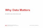 Why Data Matters · IM/Operations/PMER/Hea lth Deliver projects with information products/Assess project and programme delivery Marketing Communications Excellent data/analysis, narrative