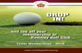 Taster Memberships - 2016 - Romiley Golf Clubromileygolfclub.org/taster/romiley-golf-club-taster... · 2016-03-31 · Taster Membership for 3 month period April - June 2016 £99 MEMBERSHIP