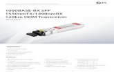 1000BASE-BX SFP 1550nmTX/1490nmRX 120km DOM Transceiver · FS.COM SFP-GE-BX120 SFP transceiver is compatible with the Small Form Factor Pluggable Multi-Sourcing Agreement (MSA). The