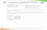 A Govt. Recognised Trading House SANWAR1A CONSUMER … Call/119260_20180727.pdf · Grofers. Further, considering the leadership position of Patanjali in the FMCG sector of India,