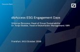 dbAccess ESG Engagement Days - db.com · ‒2015 Signed Paris Pledge for Action ‒2015 Human Rights Statement disclosed for the first time ‒2016 Environmental and Social Policy