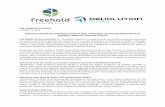 FOR IMMEDIATE RELEASE FREEHOLD PROPERTIES AND … · LAS VEGAS, NV and CHICAGO, IL – Freehold Properties, a newly formed real estate investment company focused on specialized agricultural,