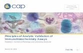 Principles of Analytic Validation of Immunohistochemistry Assays · Principles of Analytic Validation of Immunohistochemistry Assays ... Laboratory Quality Center . Objectives •