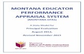 MONTANA EDUCATOR PERFORMANCE APPRAISAL SYSTEM Files/Professional... · 2017-10-12 · Montana Educator Performance Appraisal System (Montana‐EPAS) A State Model for Evaluation High‐quality,