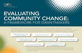 EVALUATING COMMUNITY CHANGE - Innovation Network · Evaluating Community Change: A Framework for Grantmakers | 5 • Monitor progress. Funders and other stakeholders can use the framework