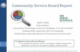 Community Service Board Report · 2019-05-31 · Community Service Board Report April 3, 2018. Patty Shelton, Instructional Technology Curriculum Developer, K -12 Social Studies.