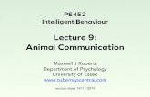 Lecture 9: Animal Communication - Tube Map Central · Lecture 9: Animal Communication • 9.1 What is Communication? • The language debate • Communication and intelligence •