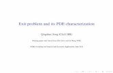 Exit problem and its PDE characterization · B Oksendal and A. Sulem, Applied stochastic control of jump diffusions. 2007. H. Pham, stochastic control with ﬁnancial applications,