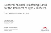 Duodenal Mucosal Resurfacing (DMR) for the Treatment of ... · 16.11.2019  · for the Treatment of Type 2 Diabetes Juan Carlos Lopez-Talavera, MD, PhD Chief Medical Officer Fractyl