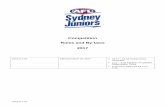 Competition Rules and By-laws 2017 - AFL Sydney Juniors · Rule 18.10 or as provided by the Rules Laws Laws of Australian Football, as issued by the AFL Official “Official” includes