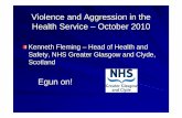 Violence and Aggression in the Health Service – October 2010 · Violence by Specialty April 2008 – Aug 2010 0 200 400 600 800 1000 1200 1400 Apr-08 May-08 Jun-08 Jul-08 Aug-08