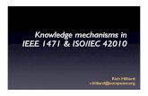 Knowledge mechanisms in IEEE 1471 & ISO/IEC 42010richh/writings/slides/... · •First formal standard for architecture ... •A standard reﬂects a community consensus, creating