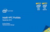 Intel® HPC Portfolio - Agenda (Indico)...Intel® HPC Portfolio September 2014 Emiliano Politano Technical Account Manager Legal Disclaimers 2 Software and workloads used in performance