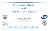 1 QED corrections and the B Kπ puzzleifae2006/talks/FisicaSapore/Baracchini.pdf · Elisabetta Baracchini IFAE 2006. Outline 3 Two sources for a puzzle: BR seems to violate isospin