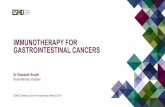 IMMUNOTHERAPY FOR GASTROINTESTINAL CANCERS...MMRD CRC (n = 28) MMRP CRC (n = 25) Overall response rate, % 57 0 Response, % CR PR SD PD Not evaluable 11 46 32 4 7 0 0 16 44 40 Median