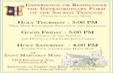EXPERIENCE OR REDISCOVER THE EXTRAORDINARY FORM OF … · 2016-03-12 · experience or rediscover the extraordinary form of the sacred triduum (traditional latin mass) holy thursday
