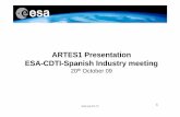 ARTES1 Presentation ESA-CDTI-Spanish Industry meetingeshorizonte2020.cdti.es/recursos/doc/Programas/... · Maria Guta (TIA-TF) 5 Latest Major Activities1 • Beam hopping techniques