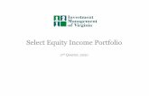 Select Equity Income Portfolio · 7/2/2020  · Select Equity Income Portfolio 2nd Quarter, 2020. 2 Table of Contents Company Overview 3-6 Select Equity Income Portfolio Parameters/Goals