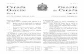 Vol. 145, No. 8 Vol. 145, no Canada Gazette du Canada · 2017-12-09 · Vol. 145, No. 8 — February 19, 2011 Vol. 145, no 8 — Le 19 février 2011 Government notices ... 12.2. Le
