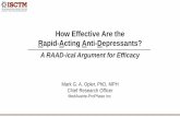 How Effective Are the Rapid-Acting Anti-Depressants?Opler, L., Opler, M., & Arnsten , A. (2016). CNS Spectrums, 21(1), 12 -22. In contrast to intravenous administration of ketamine,